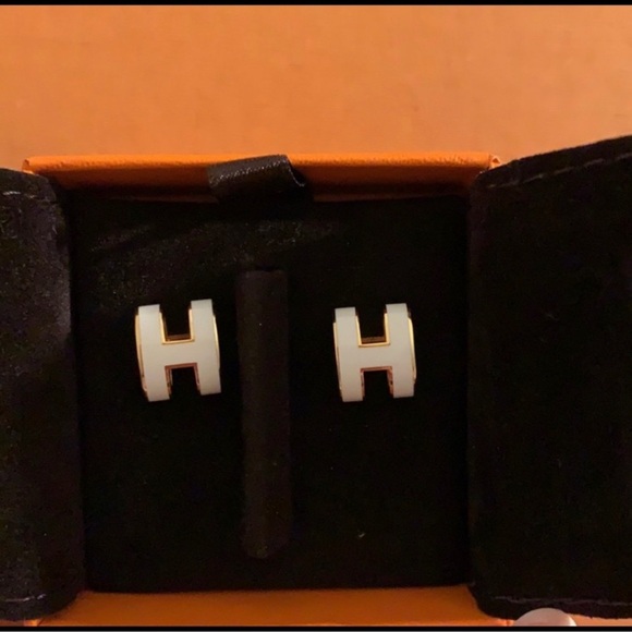 Hermes Pop Blanc Earrings - Picture 2 of 6